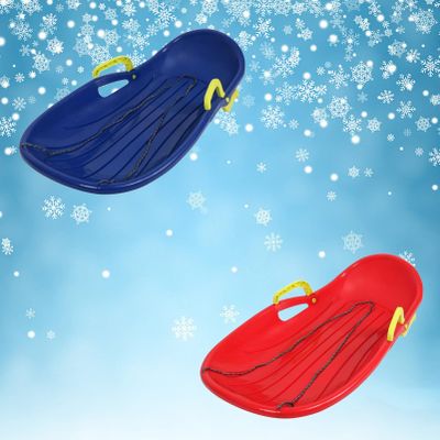 Winter Tandem Sledges, Thickened Plastic Sledges, Children's Sledges, Sledges with Brakes and Pull Ropes