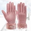 BKEKM Winter Gloves Fleece Suede Cycling Gloves Touch Screen Mittens Gloves Soft Fur Lined Ski Gloves for Men Wome Thermal Glove view 4