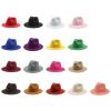 Kid Boys Girls Wool Felt Cowboy Hat Classic Wide Brim Fedora Hat Panama Cap Jazz Hats Fashion Clothes Accessories (Wine Red, 4-10 Years) view 2