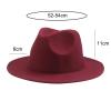 Kid Boys Girls Wool Felt Cowboy Hat Classic Wide Brim Fedora Hat Panama Cap Jazz Hats Fashion Clothes Accessories (Wine Red, 4-10 Years) view 3