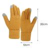 BKEKM Knit Gloves Touch Screen Winter Gloves 1 Pair Women Gloves Windproof Plush Knitted Color Matching 20 X 12 Cm Warm Gloves view 2