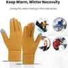 BKEKM Knit Gloves Touch Screen Winter Gloves 1 Pair Women Gloves Windproof Plush Knitted Color Matching 20 X 12 Cm Warm Gloves view 3