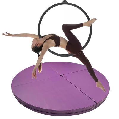 Thick Crash Mat for Pole Dancing & Aerial Hoop, Safety Round Pole Dance Foam Mat, Foldable Stripper Pole Crash Pad for Dance Studios/ Bars/ Home/ Gym ( Color : Purple , Size : 120cmx5cm(47.2inx2in) )