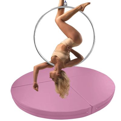 Floor Aerial Hoop Crash Mat 3cm/5cm/10cm Thick, Home Folding Pole Crash Mat, Shock Absorption Anti-Collision Circular Pad for Lyra Hoop/ Stripper Pole ( Color : Pink 1 , Size : 150cmx5cm(59inx2in) )