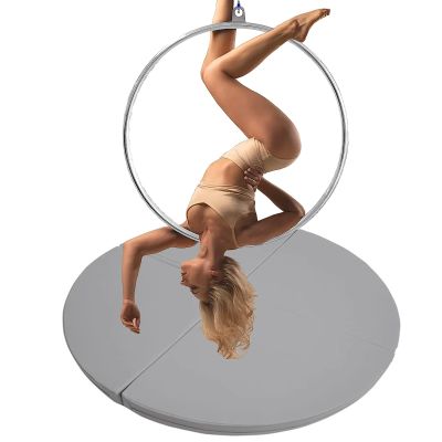 Floor Aerial Hoop Crash Mat 3cm/5cm/10cm Thick, Home Folding Pole Crash Mat, Shock Absorption Anti-Collision Circular Pad for Lyra Hoop/ Stripper Pole ( Color : Gray 1 , Size : 150cmx3cm(59inx1.2in) )