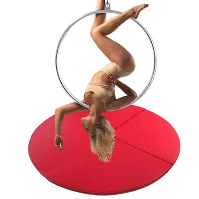 Floor Aerial Hoop Crash Mat 3cm/5cm/10cm Thick, Home Folding Pole Crash Mat, Shock Absorption Anti-Collision Circular Pad for Lyra Hoop/ Stripper Pole ( Color : Red , Size : 150cmx10cm(59inx3.9in) )