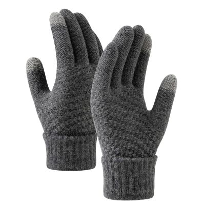 BKEKM Gloves Touch Screen Winter Gloves 1 Pair Cycling Gloves Thick Touch Mittens Gloves Windproof Anti-Slip Fashion Knit Gloves