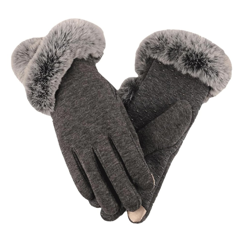 BKEKM Winter Gloves Velvet Thick Cycling Gloves Touchscreen Mittens Gloves Plush Cuff Gloves for Men Women Outdoor Warm Gloves