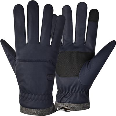 BKEKM Winter Gloves 1 Pair Gloves Fleece Cycling Gloves Drawstring Cuffs Waterproof Thermal Glove Touch Screen Mittens Gloves