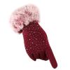 BKEKM Winter Gloves 1 Pair Cycling Gloves with Rhinestone Mittens Gloves Windproof Fleece Lined Gloves Fashion Outdoor Warm Gloves view 1