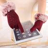 BKEKM Winter Gloves 1 Pair Cycling Gloves with Rhinestone Mittens Gloves Windproof Fleece Lined Gloves Fashion Outdoor Warm Gloves view 3
