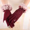 BKEKM Winter Gloves 1 Pair Cycling Gloves with Rhinestone Mittens Gloves Windproof Fleece Lined Gloves Fashion Outdoor Warm Gloves view 4