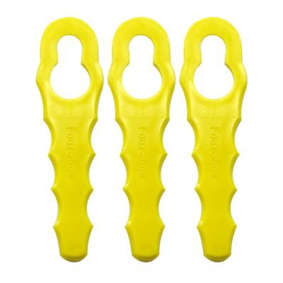 DEMCAY 20Pcs Lawn Mower Replacement Plastic Blades Zigzag Mowing Machine Blades Grass Cutter Repair Garden Power Tools Accessories, Yellow