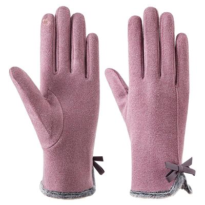 BKEKM Knit Gloves 1 Pair Winter Gloves Comfy Fleeced Lined Thermal Glove Windproof Cycling Gloves Touchscreen Suede Mittens Gloves