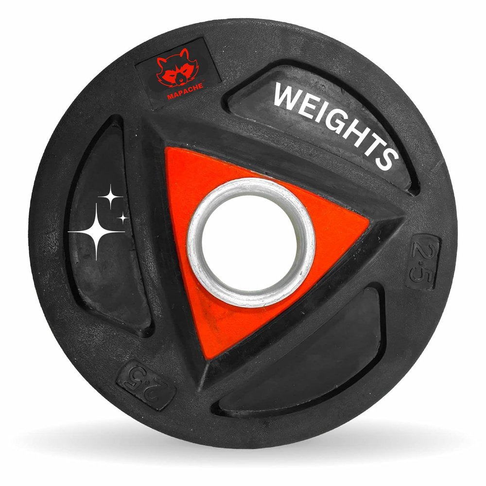 Mapache Rubber Weight Plate With 51mm dia; Gym Weight Plates; Spare Olympic Rubber Weight in Pair (11.02)