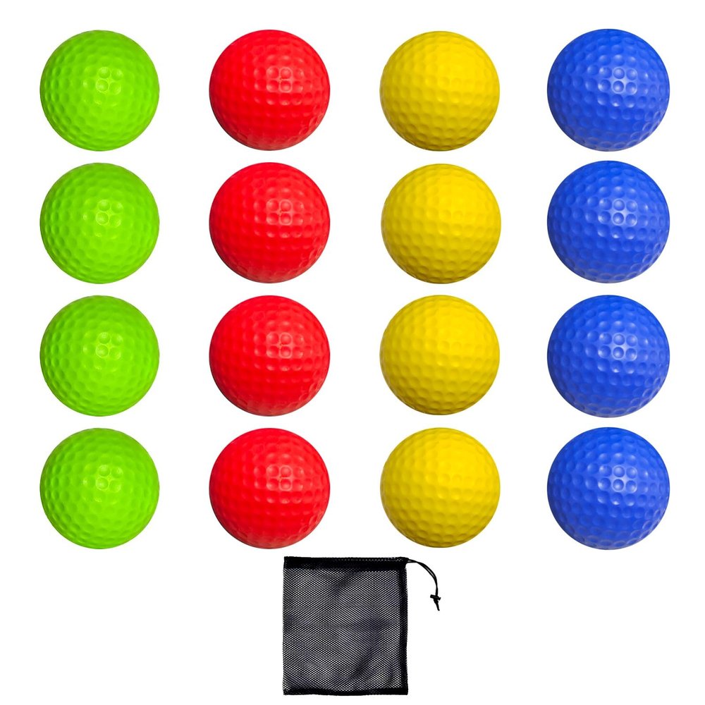 QEOCP Foam Golf Practice Balls 16 Pack Soft Limited Flight Golf Balls, Perfect for Indoor and Backyard Swing Practice!