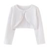 EnJoCho 1 to 7 Years Girls Comfy T-Shirt Kids Coat Spring/Summer Solid Color Single Button Cardigan Party (White, 4-5 Years) view 1