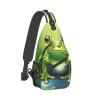 SSIMOO Cartoon Frog 1 Fashion Chest Bag,Travel Bag,Light And Comfortable Satchel-Multi-Purpose Small Backpack view 2