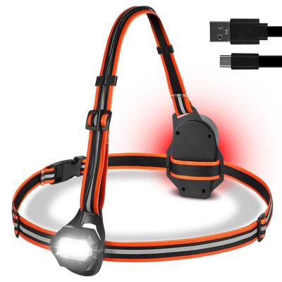 Outdoor Sport Light Waterproof USB Rechargeable Flashlight LED Night Chest Lamp Running Cycling Accessories