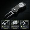Aiming Fluid Golf Divot Repair Tool  Precision Switchblade Design, CNC-Machined Metal Body, Magnetic Ball Marker, Zero-Wobble Hinge  Premium Golf Accessory (Gunmetal Grey) view 3