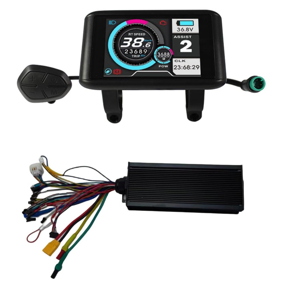 HALLOMOTOR eBike Electric Bike 48V 2880W 52V 3120W 60V 3600W 72V 4320W 60A 18MOSFET Sine Wave 3-Mode Intelligent Controller (60A Controller and UKC1)