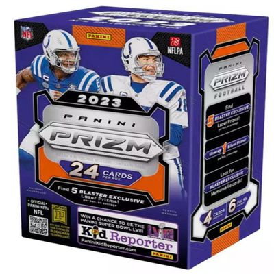 2023 Panini Prizm Football Trading Card Blaster Box - 24 Football Cards - Plus 5 Toploaders to Help Protect Your Cards