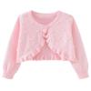 EnJoCho Toddler Short Tops Kids Girls Top Spring/Summer Solid Color Long Sleeve Lace Single Button Cardigan (Pink, 18-24 Months) view 1