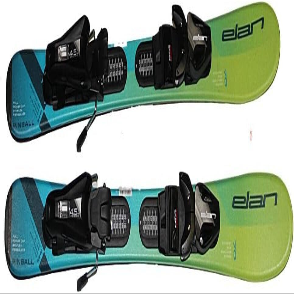 ELAN Team skis with EL4.5 GW System Size Adjustable bindings on Track on skis (70cm)