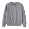 EnJoCho Toddler Cardigan Little Boys Girls Sweater Autumn/Winter Solid Color Knitted Jacket Party Birthday (Grey, 6-7 Years) view 1
