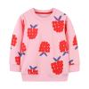 EnJoCho Toddler Clothing Little Girls 2024 Round Neck Long Sleeve Fall Berry Pattern Tops Party School Wear (Pink, 3 Years) view 1