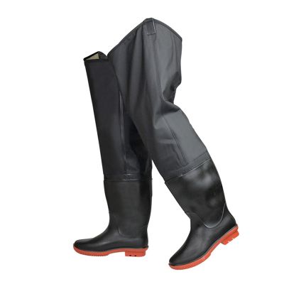 JCWGLY Hip Waders PVC Waterproof High Tube Fishing Wading Boots, 80cm High Knee Hip Waders Boots for Men and Women, Lightweight (Color : Black, Size : 10)