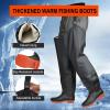 JCWGLY Hip Waders PVC Waterproof High Tube Fishing Wading Boots, 80cm High Knee Hip Waders Boots for Men and Women, Lightweight (Color : Black, Size : 10) view 3