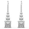 18K White Gold Plated Sterling Silver Square Princess Cut Cubic Zirconia Drop Dangle Earrings for Women Hypoallergenic Statement Earrings Gifts for Women Mom (Clear) view 2