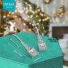 18K White Gold Plated Sterling Silver Square Princess Cut Cubic Zirconia Drop Dangle Earrings for Women Hypoallergenic Statement Earrings Gifts for Women Mom (Clear) view 3