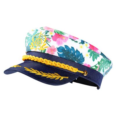 IMIKEYA Hat: Nautical Theme Yacht Captain Costume, Adjustable Sailor Cap, Unisex White Snapback, Funny Hat for Halloween, Birthday, Cosplay, Performance