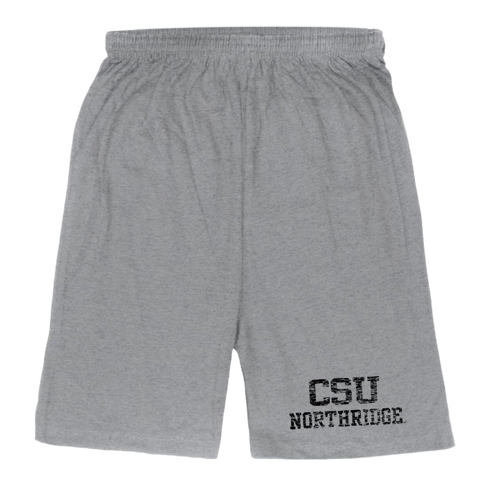 California State University Northridge Matadors Distressed Shorts - Heather Grey, X-Large