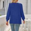 Long Sleeve Tops for Women Crewneck Sweatshirt Casual Slim Fit Shirts Lightweight Pullover Solid Dressy Blouse Tunics Blue view 4