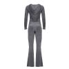 Uillui Womens Acitve Velour Tracksuit Set Y2K Teen Girls Trendy Clothing Zip Crop Hoodie Workout Pants Sweatsuit Jogging Set view 4