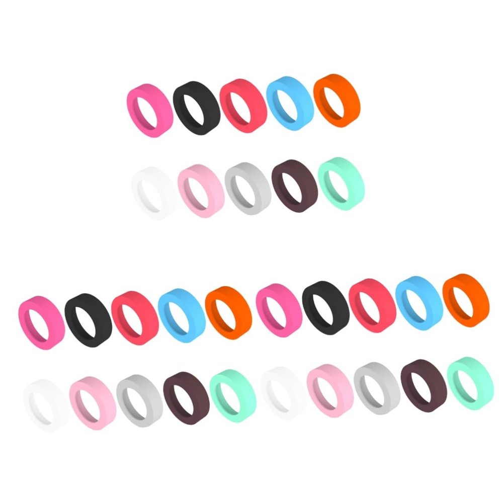 Kisangel 30pcs Silicone Round Insulated Cup Bottom Sleeves Protective Cover for Water Bottles Mixed Colors Fits