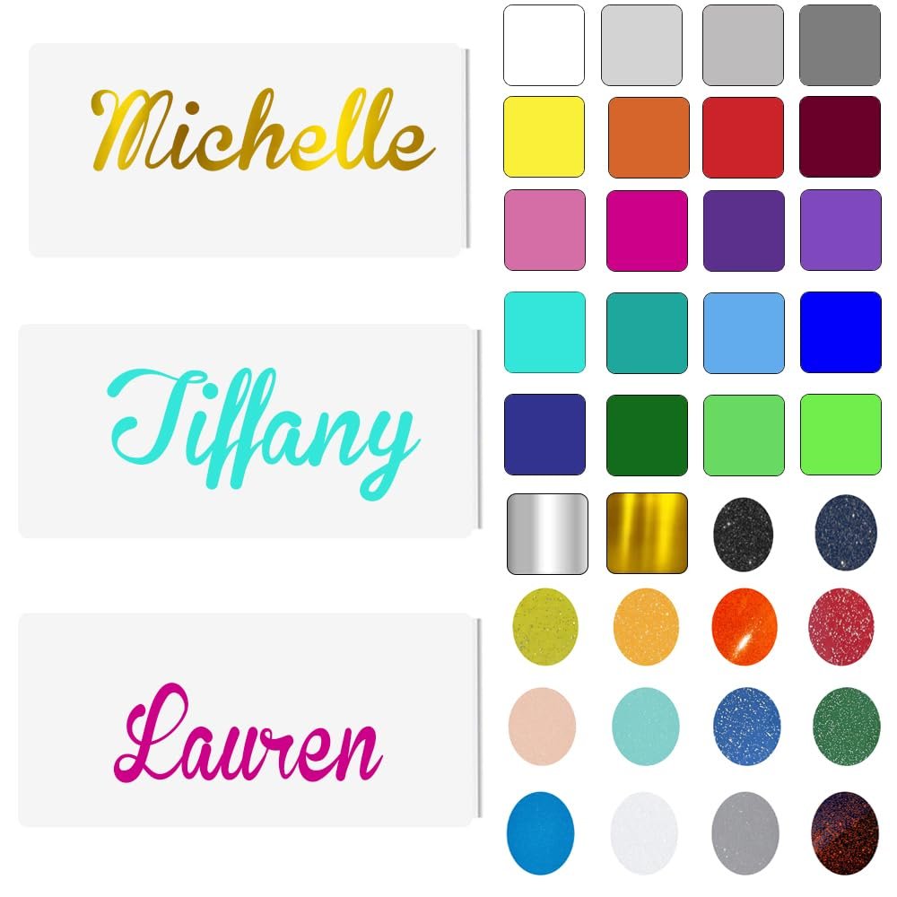 Vinyl Name Decal for Yeti Cup, Tumbler, Water Bottle, Laptop, car Window or Other Hard and Smooth Surface Your Choice of Color & Style Including Glitter