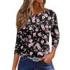 3/4 Length Sleeve Womens Tops Dressy Casual Blouses - Spring Fashion 2026 Plus Size Crew Neck Fitted Tshirt - Business Teacher Going Out Trendy Tops Tunics for Leggings 03-Pink 4X-Large view 1