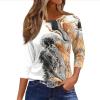 3/4 Length Sleeve Womens Tops Dressy Casual Blouses - Spring Fashion 2026 Plus Size Crew Neck Fitted Tshirt - Business Teacher Going Out Trendy Tops Tunics for Leggings 05-White Medium view 1