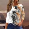 3/4 Length Sleeve Womens Tops Dressy Casual Blouses - Spring Fashion 2026 Plus Size Crew Neck Fitted Tshirt - Business Teacher Going Out Trendy Tops Tunics for Leggings 05-White Medium view 2