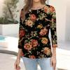 3/4 Length Sleeve Womens Tops Spring Clothes - Plus Size Crew Neck Dressy Casual Blouses - Business Teacher Going Out Trendy Tops Tunics for Leggings Orange XL view 2