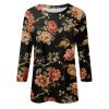 3/4 Length Sleeve Womens Tops Spring Clothes - Plus Size Crew Neck Dressy Casual Blouses - Business Teacher Going Out Trendy Tops Tunics for Leggings Orange XL view 3