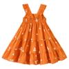 ALINTU Toddler Girls Dress Sleeveless Princess Beach Ruffle Sundress, Light Brown 4-5T view 2