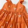 ALINTU Toddler Girls Dress Sleeveless Princess Beach Ruffle Sundress, Light Brown 4-5T view 4