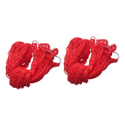 Yardwe 2pcs Sleeping Swing Hammock Nylon Rope Mesh Portable Hanging Bed for Camping Outdoor Leisure Bed Nylon Hammock