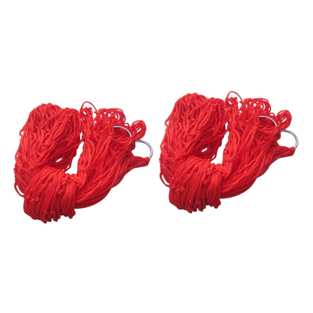 Yardwe 2pcs Sleeping Swing Hammock Nylon Rope Mesh Portable Hanging Bed for Camping Outdoor Leisure Bed Nylon Hammock