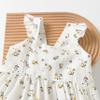 ALINTU Toddler Girls Dress Sleeveless Princess Beach Ruffle Sundress, White Floral 3-4T view 4
